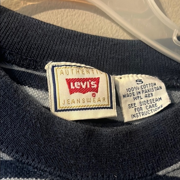 Kids Levi Striped Navy and White T-Shirt - Picture 3 of 4